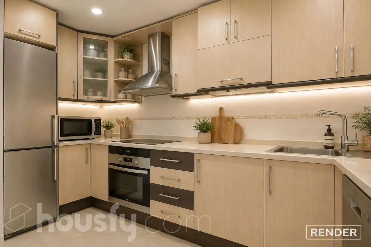 Kitchen of Flat for sale in El Prat de Llobregat  with Air Conditioner, Heating and Terrace