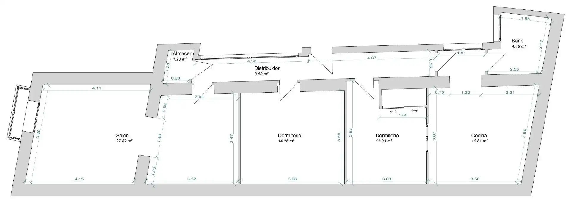 Wohnung zum Verkauf in Cádiz mit Klimaanlage, Abstellraum und Balkon
