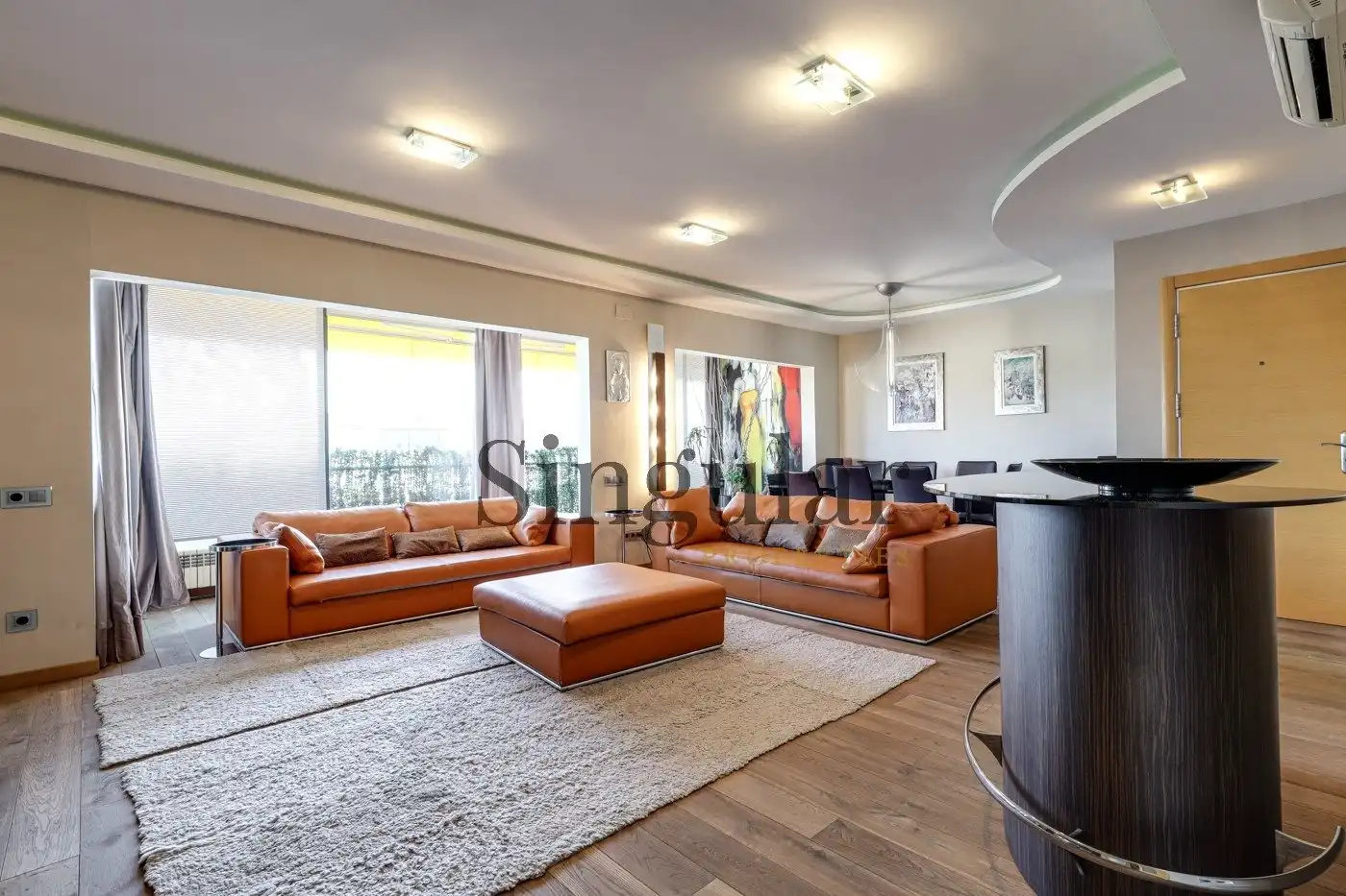 Wohnzimmer von Dachboden zur Miete in Barcelona mit Klimaanlage, Heizung und Privatgarten