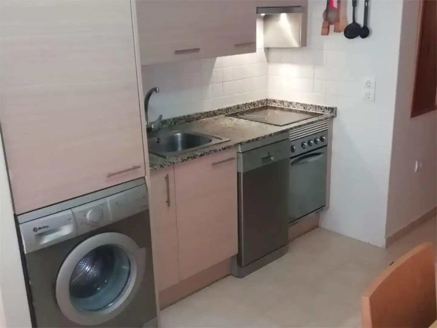 Kitchen of Flat for rent in Vera  with Air Conditioner, Private garden and Swimming Pool