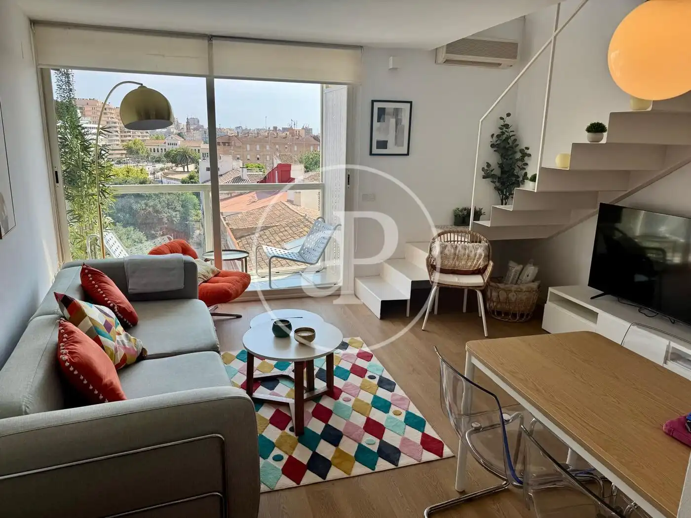 Living room of Duplexes for rent in Valencia  with Air Conditioner, Heating and Furnished
