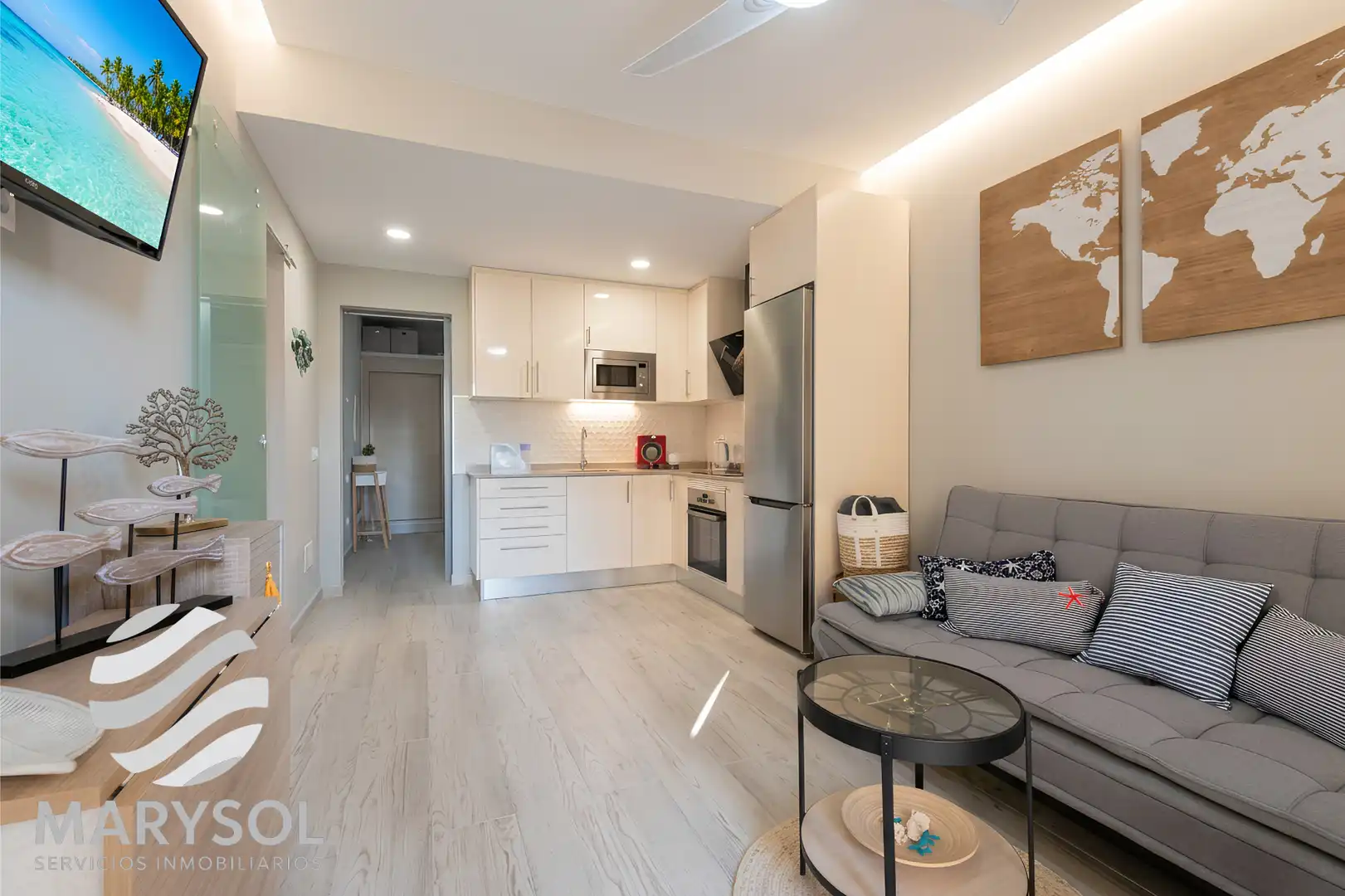 Sala d'estar de Apartament de lloguer en San Bartolomé de Tirajana amb Terrassa, Moblat i Forn