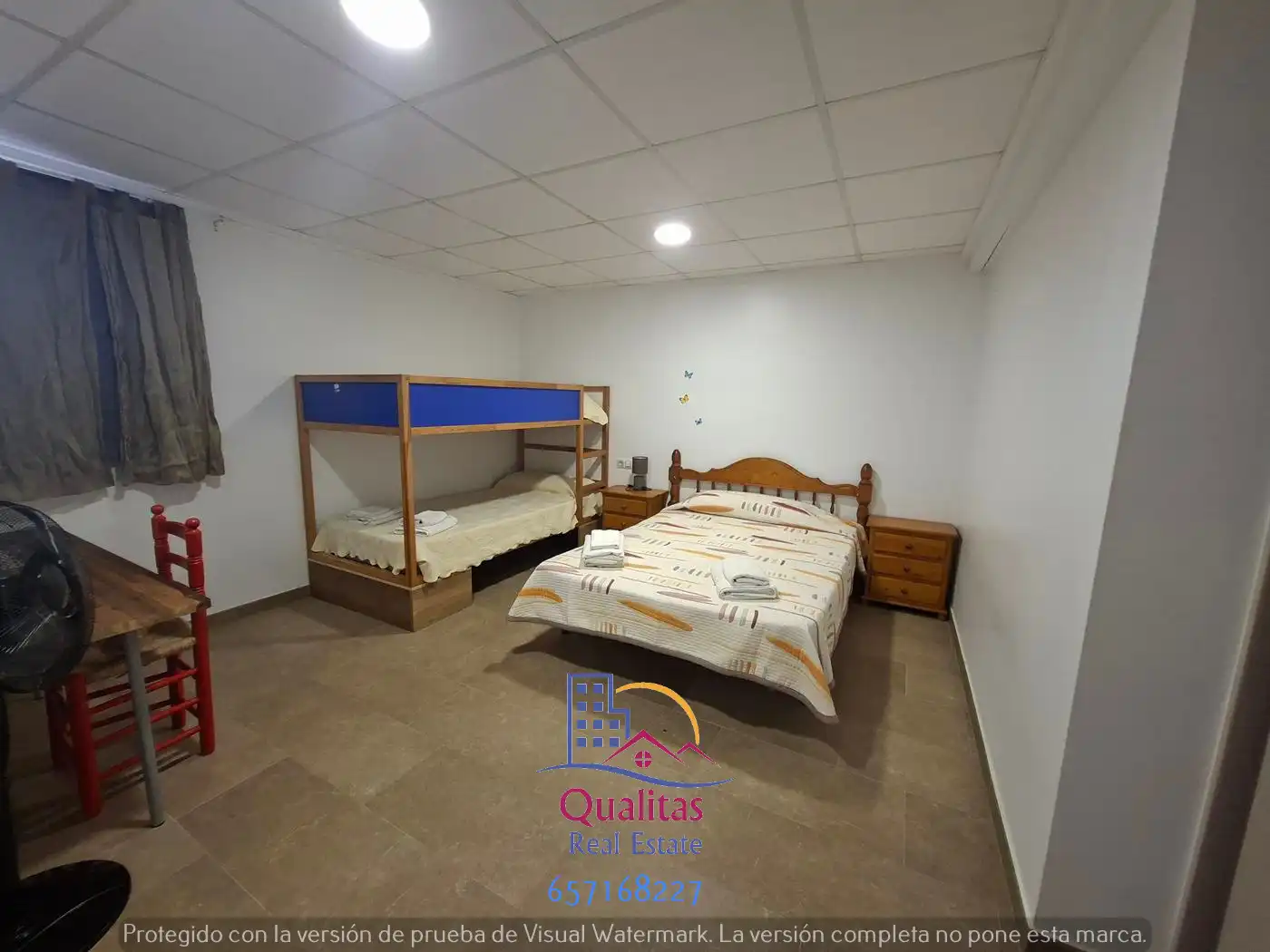 Schlafzimmer von Wohnungen zur Miete in Oliva mit Klimaanlage, Heizung und Terrasse