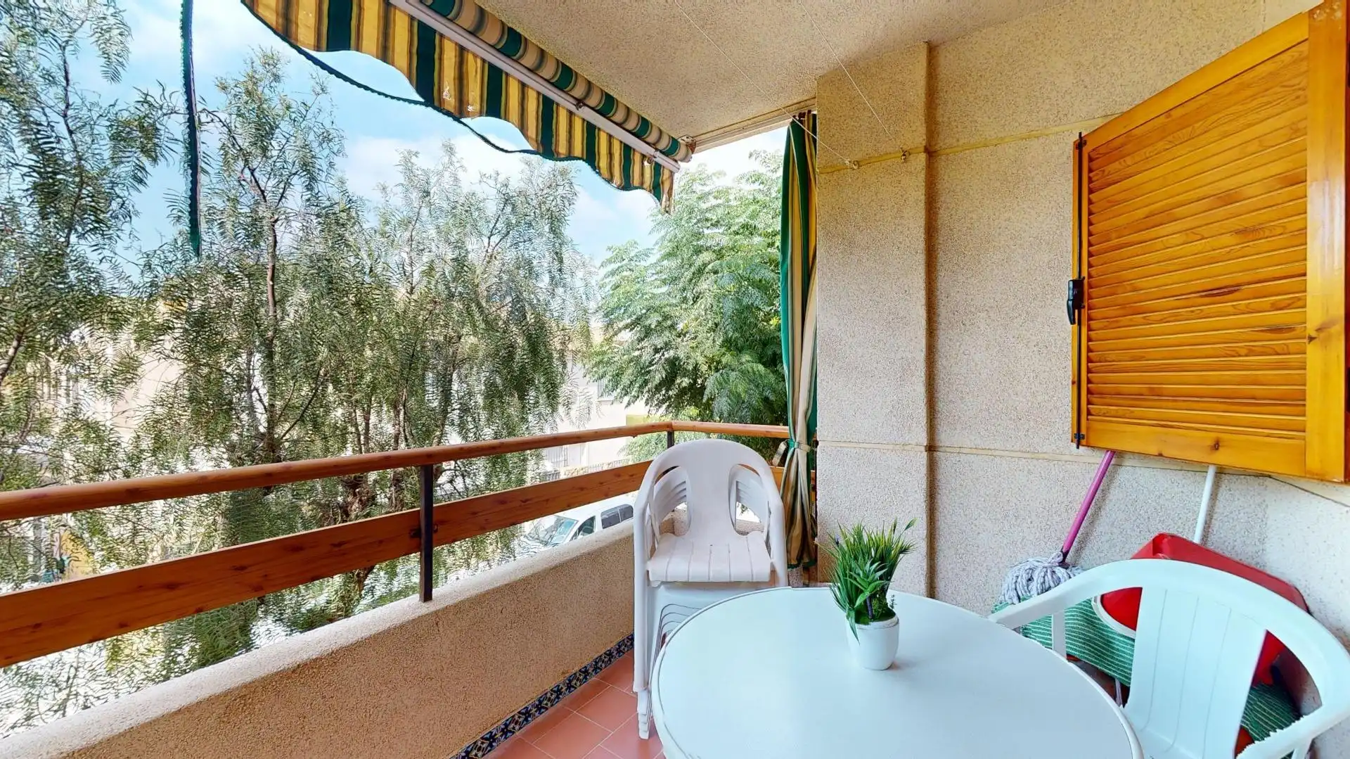 Terrassa de Apartament en venda en San Javier amb Moblat, Balcó i Piscina comunitària