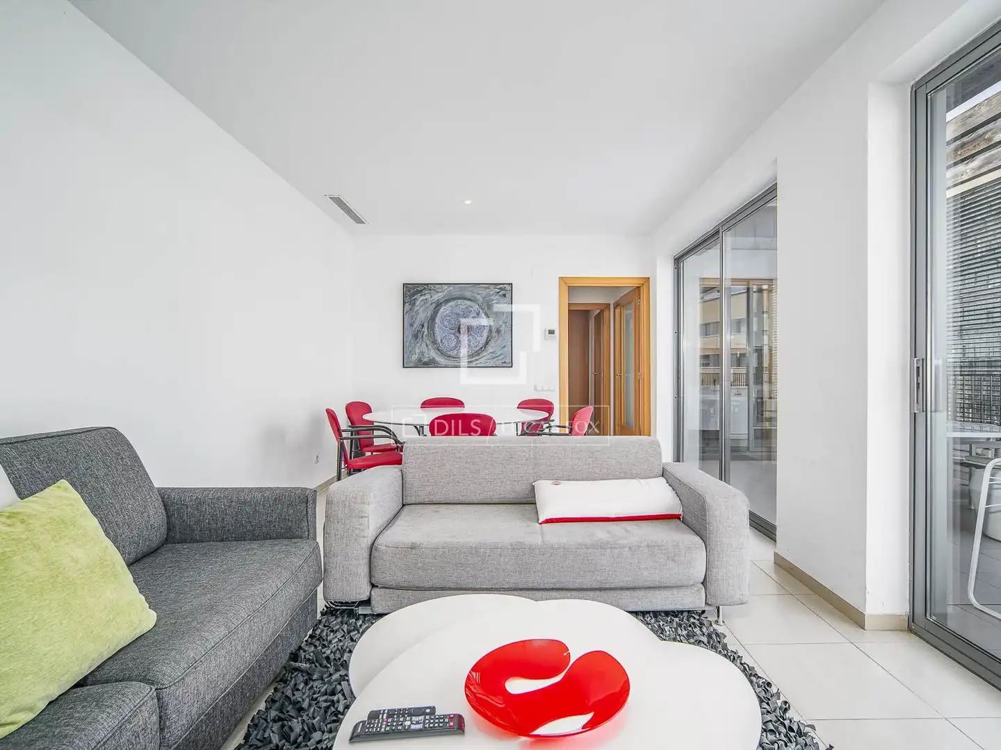 Wohnzimmer von Dachboden zum Verkauf in Barcelona mit Klimaanlage, Heizung und Terrasse