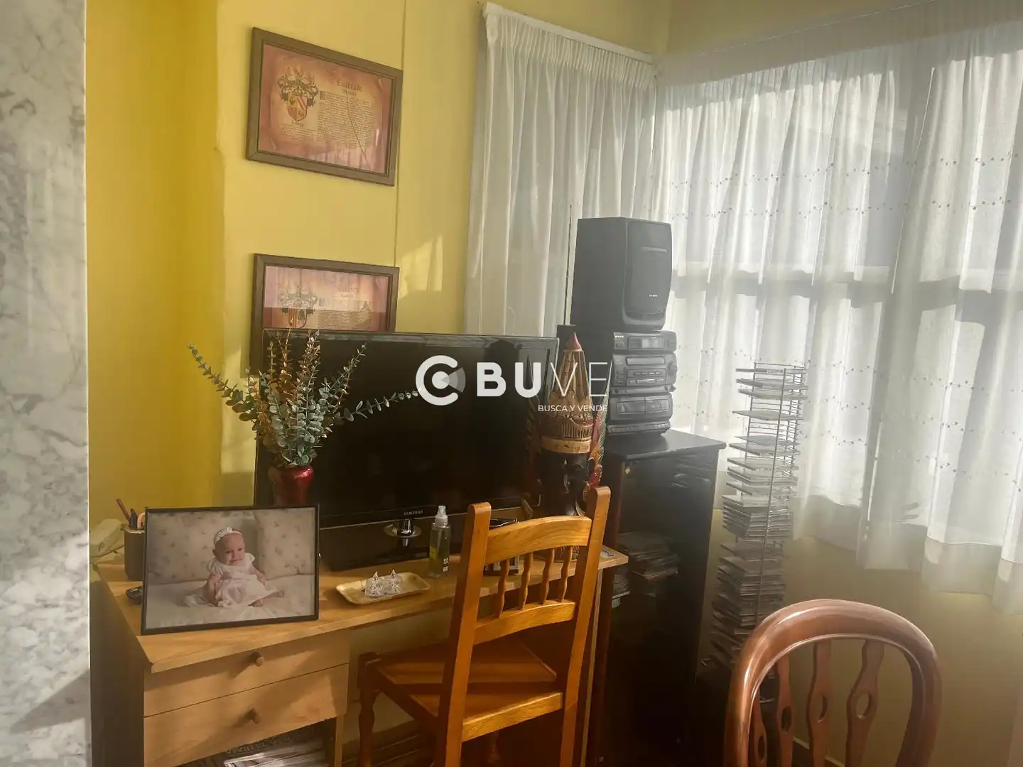 Living room of Flat for sale in Ferrol  with Heating, Terrace and Furnished