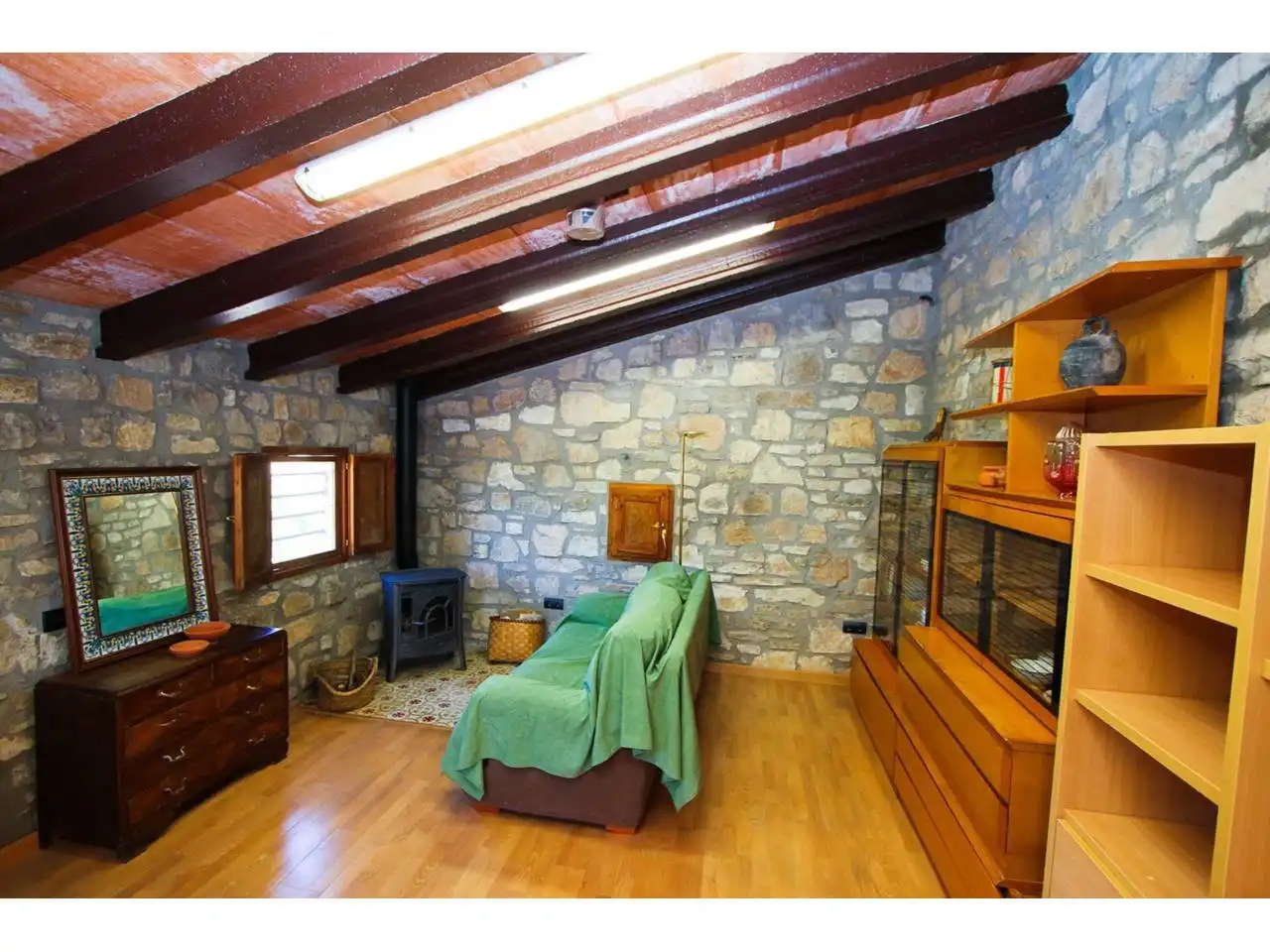 Sala de estar de Finca rústica en venta en Forès con Calefacción, Jardín privado y Terraza