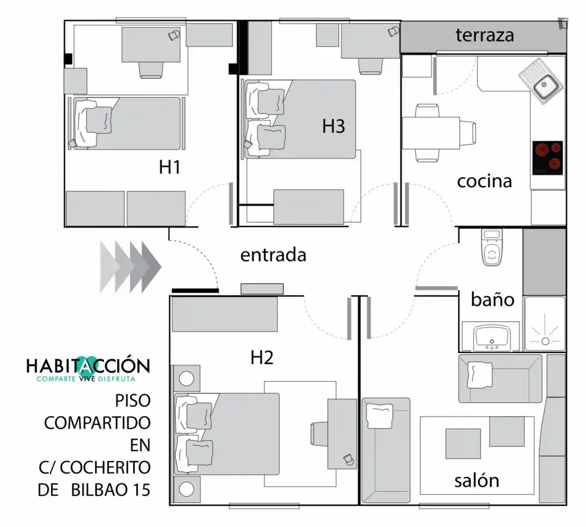 Habitació a Santutxu - Basarrate