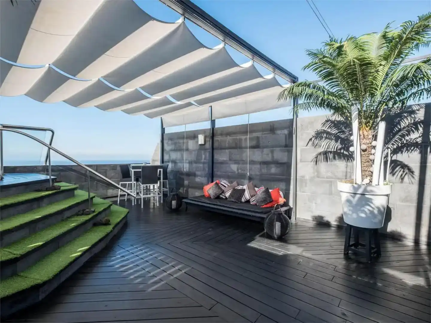 Terrasse von Wohnungen zur Miete in Santa Úrsula mit Klimaanlage, Schwimmbad und Möbliert