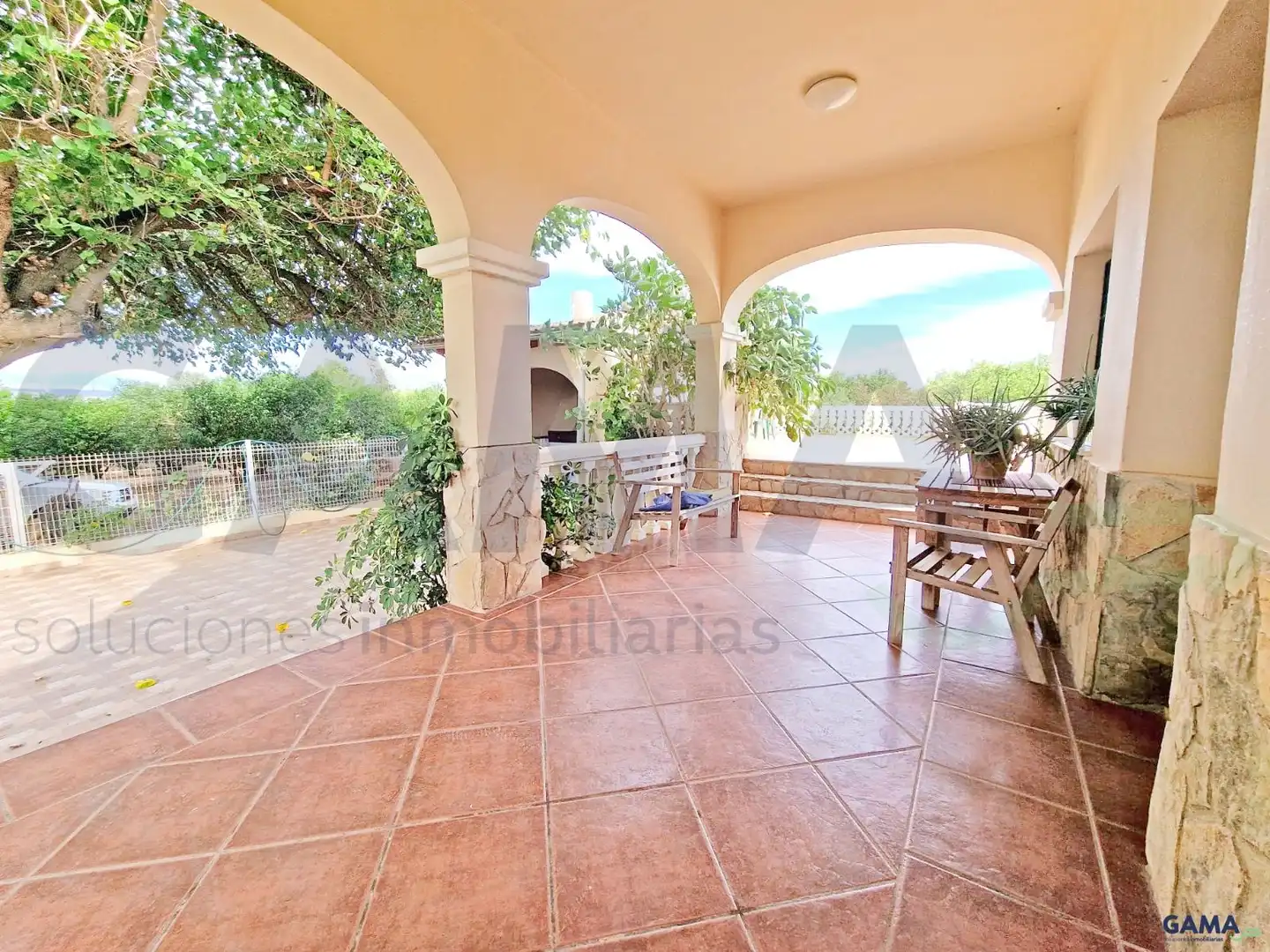 Terraza de Casa o chalet en venta en La Pobla Llarga con Aire acondicionado y Piscina