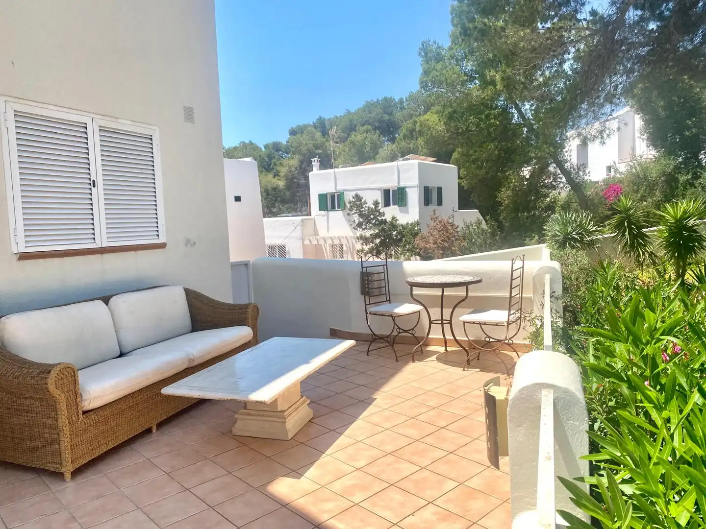 Terraza de Casa adosada en venta en Santa Eulària des Riu con Aire acondicionado, Calefacción y Jardín privado