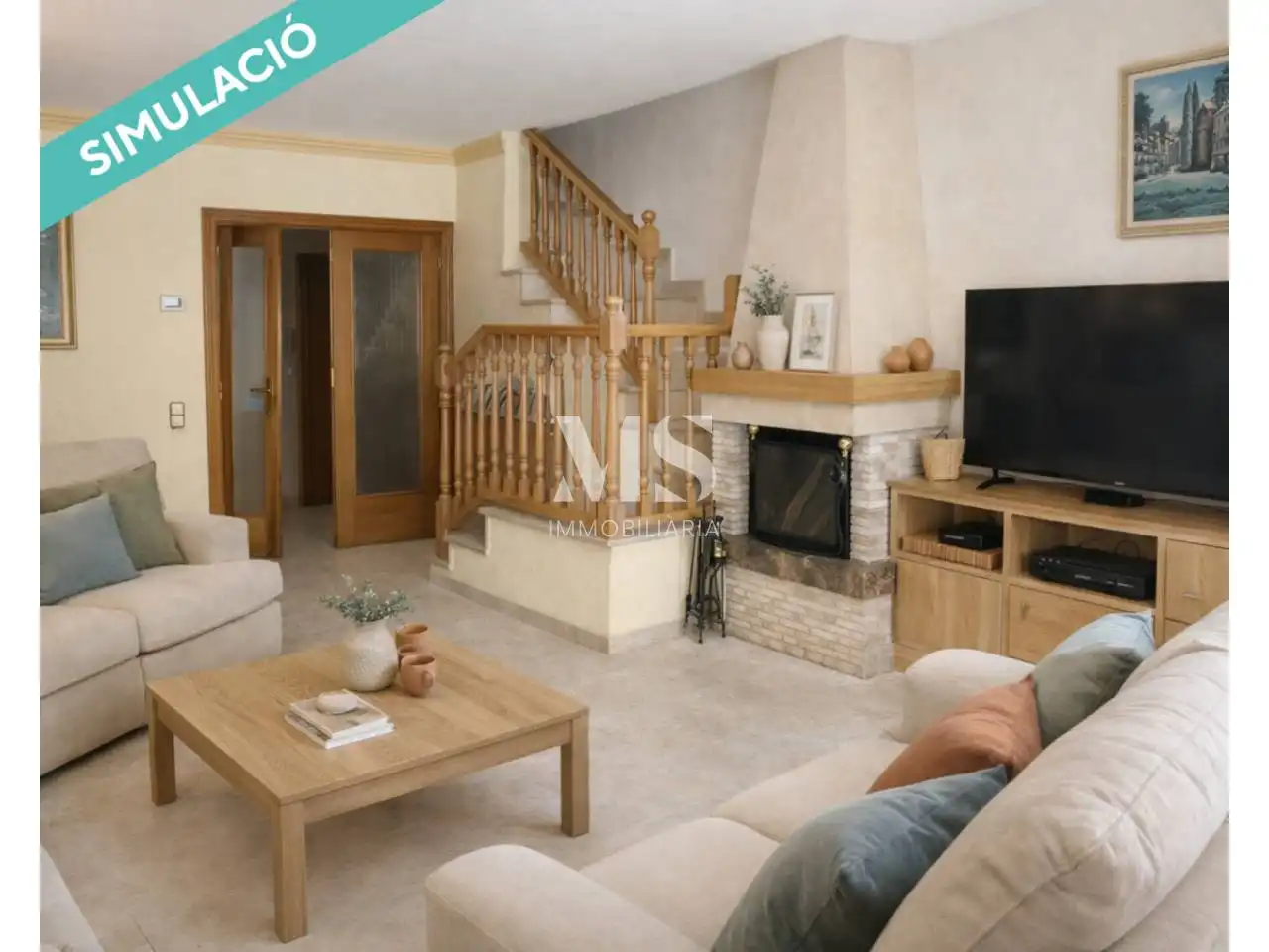 Sala d'estar de Casa adosada en venda en Vic amb Aire condicionat, Calefacció i Jardí privat