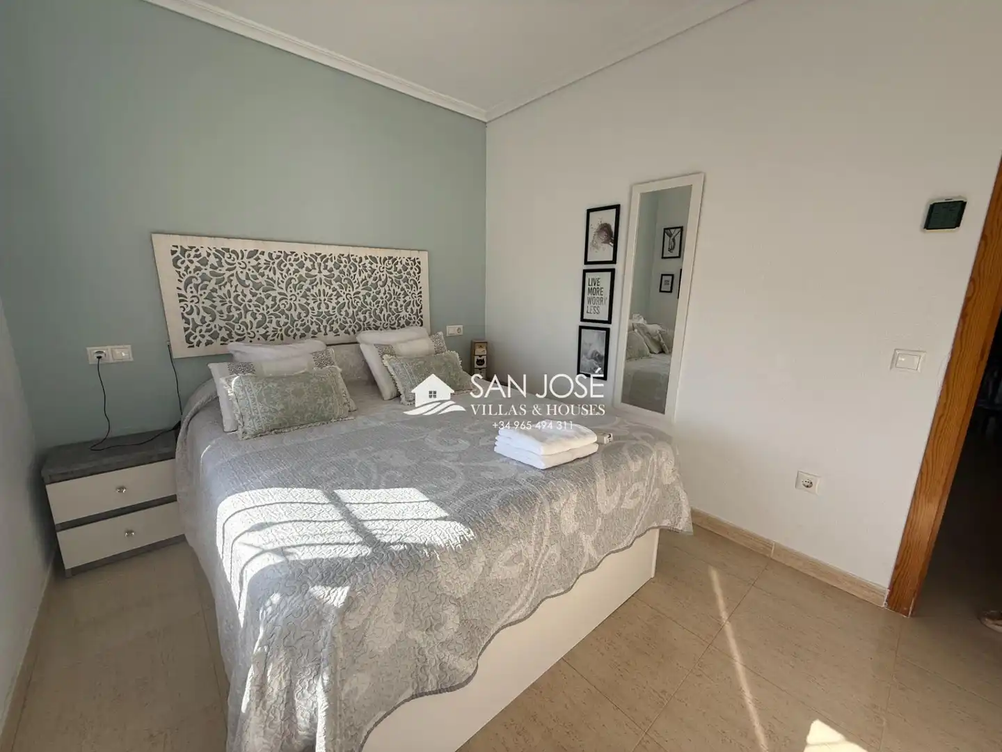 Schlafzimmer von Einfamilien-Reihenhaus zur Miete in Monforte del Cid mit Klimaanlage, Heizung und Privatgarten