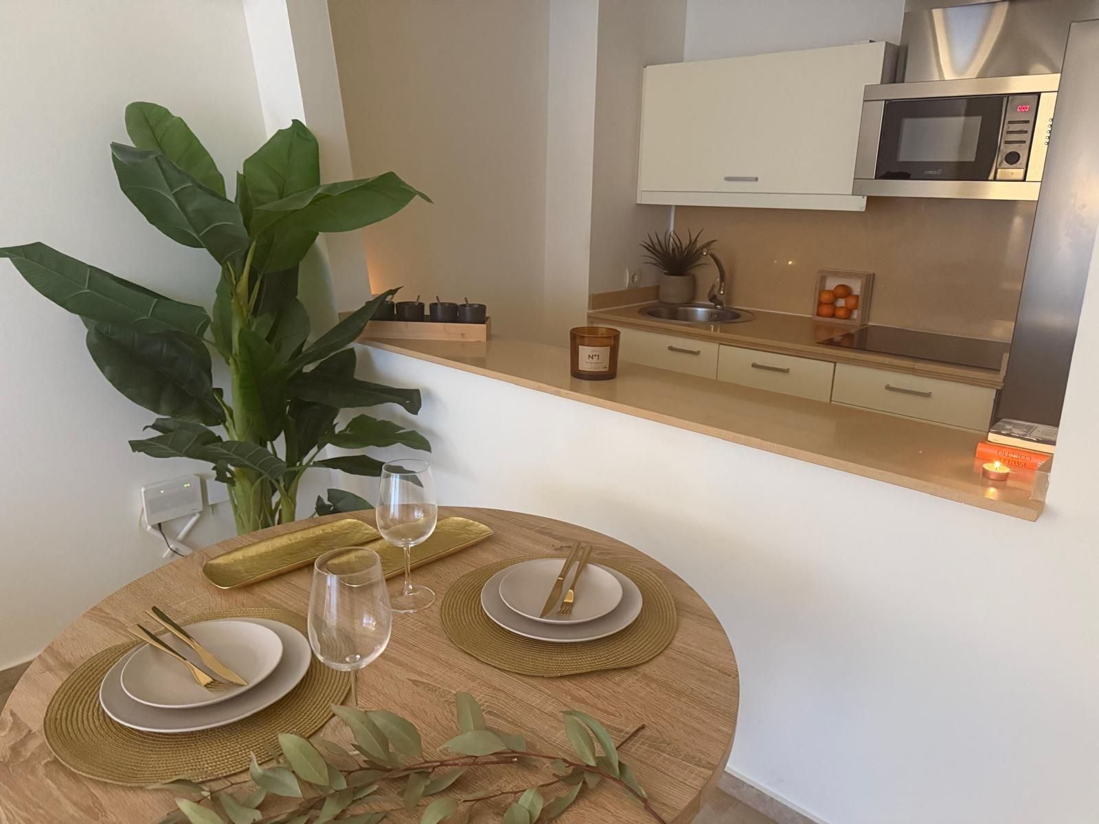Kitchen of Apartments for rent in Mijas  with Air Conditioner, Terrace and Furnished