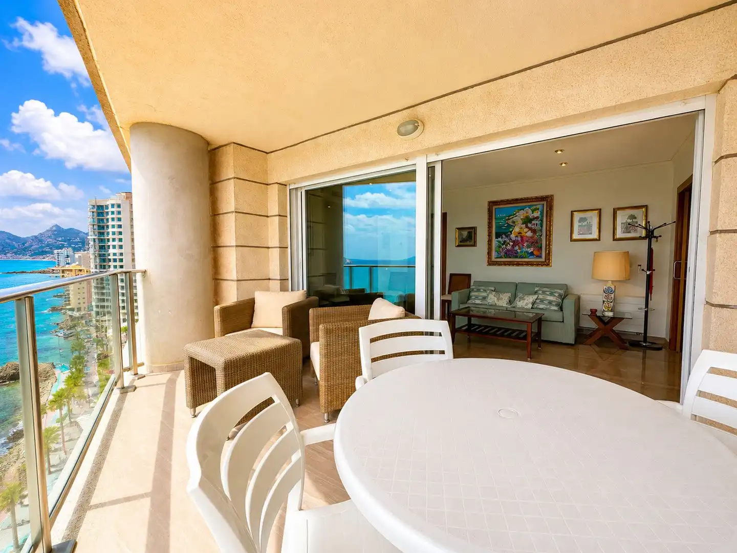 Terraza de Apartamento en venta en Calpe / Calp con Aire acondicionado, Calefacción y Jardín privado