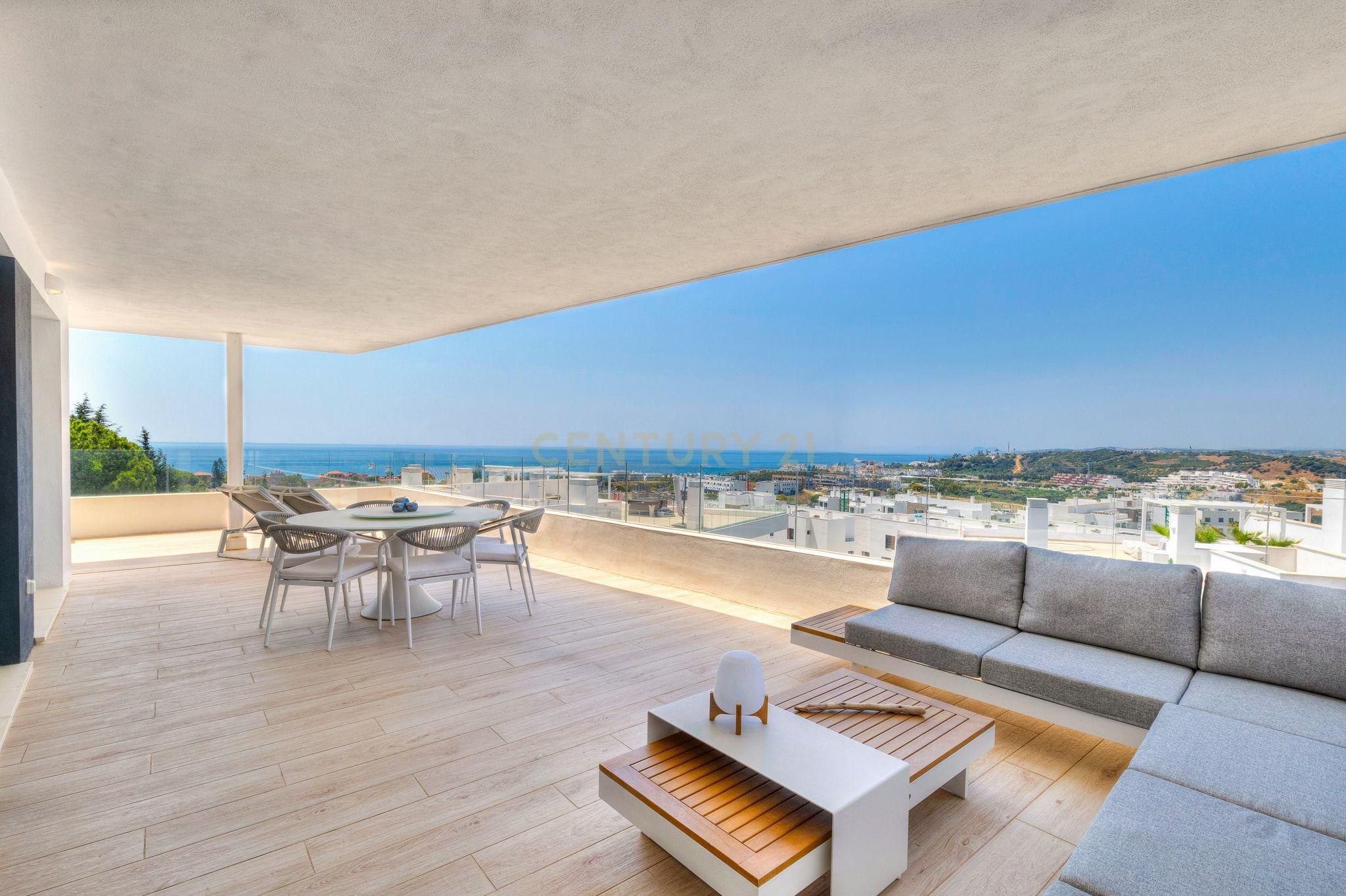 Terrace of Flat for sale in Estepona  with Air Conditioner, Private garden and Swimming Pool