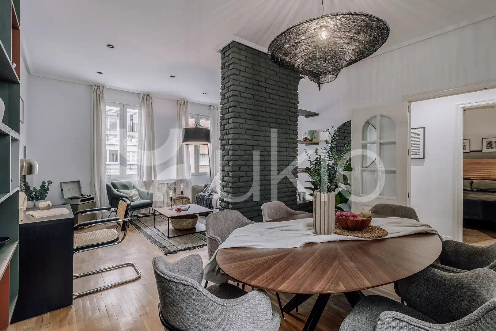 Wohnzimmer von Wohnungen zur Miete in Madrid mit Klimaanlage, Heizung und Möbliert