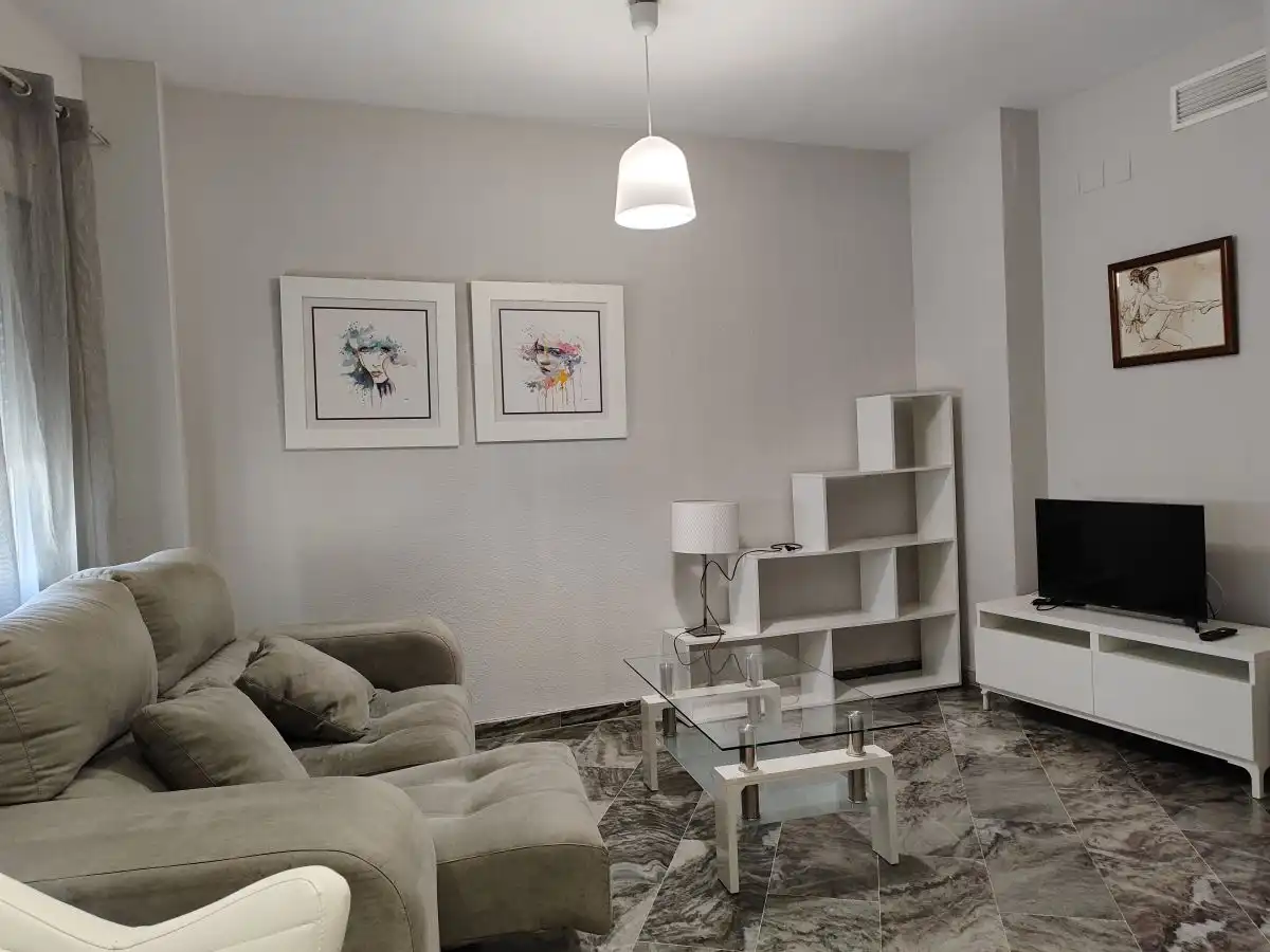 Sala de estar de Piso de alquiler en Huelva con Aire acondicionado, Amueblado y Balcón