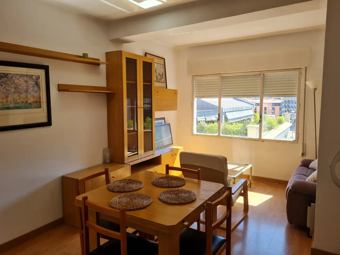 Sala d'estar de Pis de lloguer en Girona amb Aire condicionat, Calefacció i Parquet