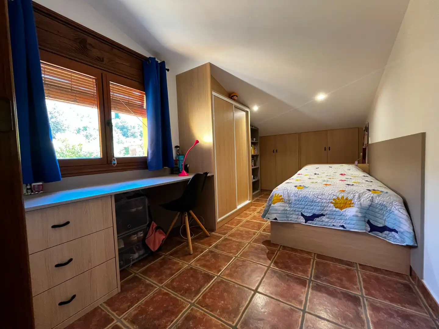Bedroom of Houses for rent in Sant Martí de Llémena  with Air Conditioner, Heating and Private garden