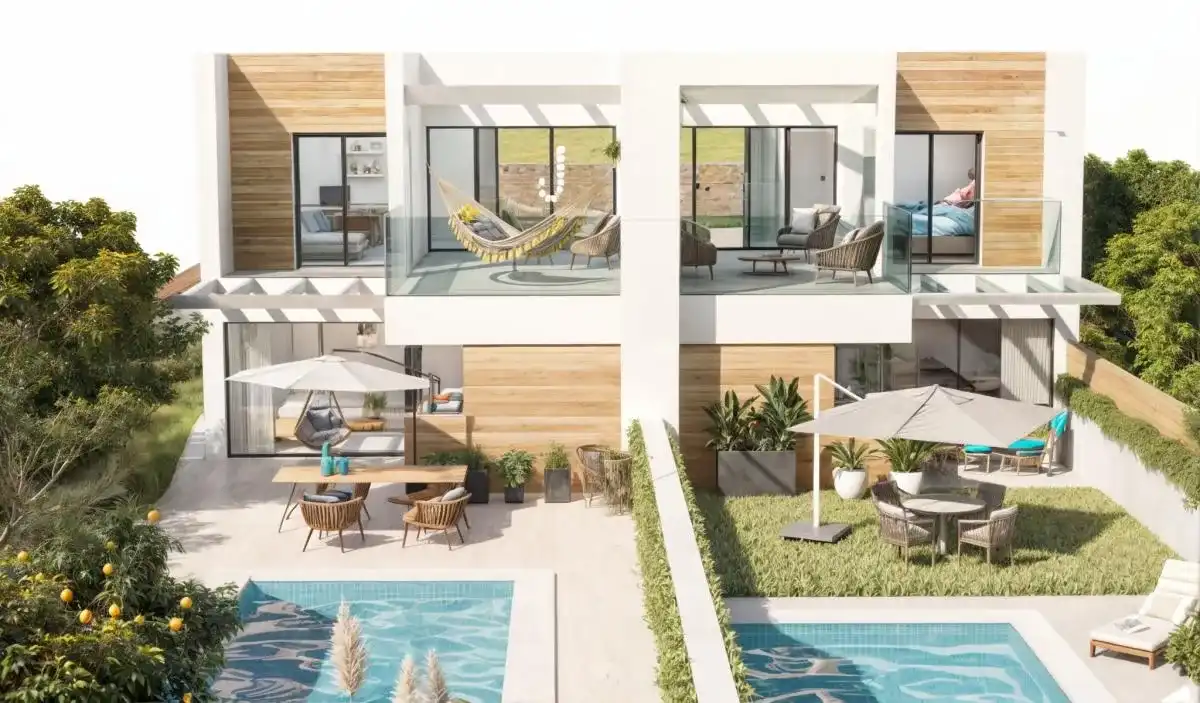 Terrasse von Einfamilien-Reihenhaus zum Verkauf in L'Alfàs del Pi mit Schwimmbad