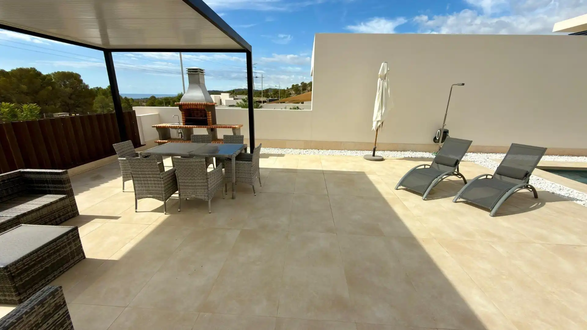 Terrace of Houses for rent in Finestrat  with Air Conditioner, Heating and Private garden