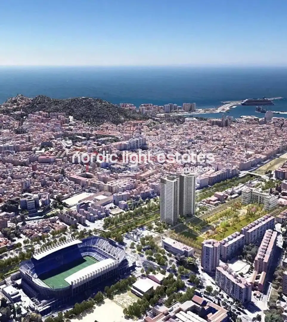 Außenansicht von Wohnung zum Verkauf in Málaga mit Klimaanlage, Terrasse und Schwimmbad