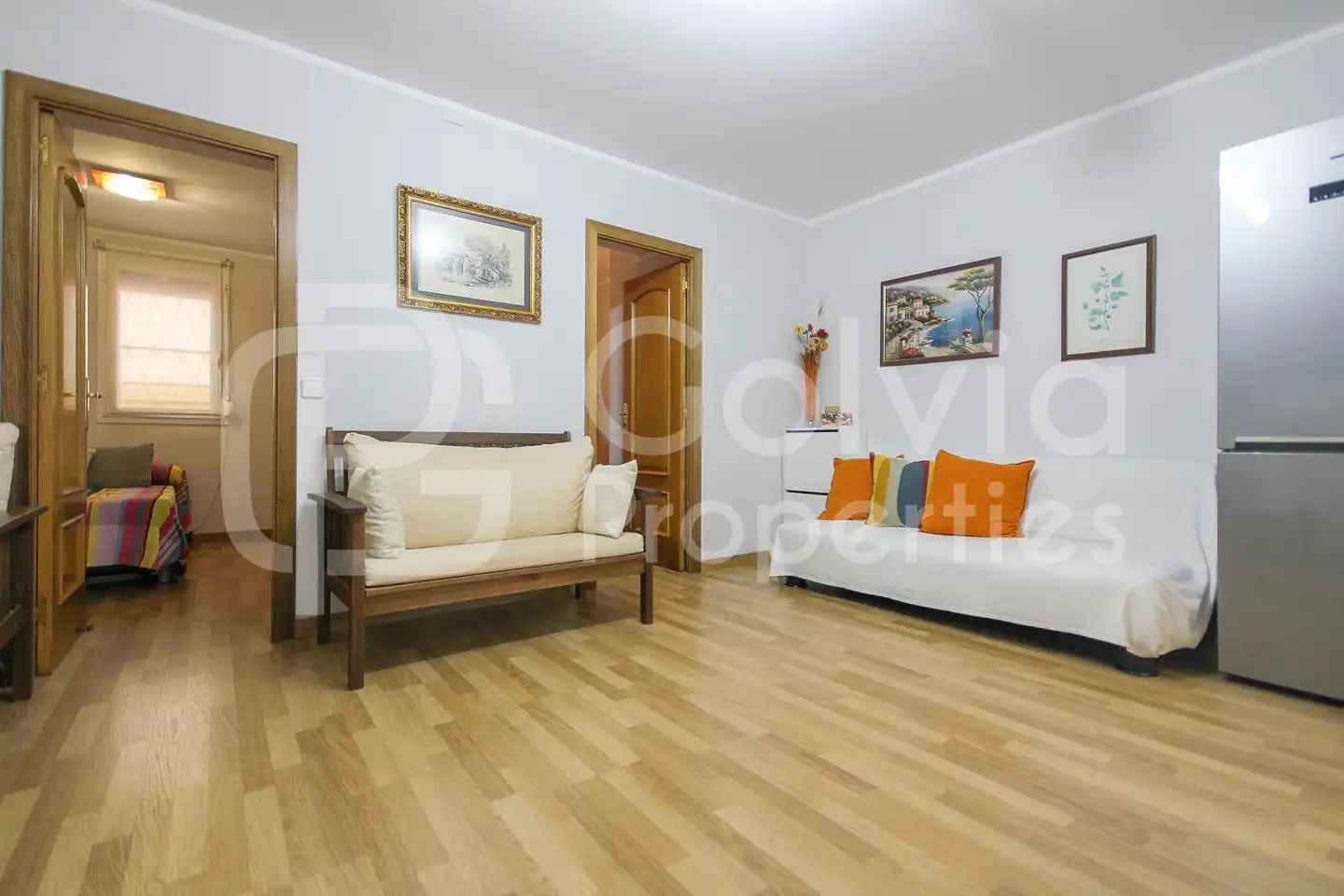 Sala d'estar de Planta baixa en venda en Castelldefels amb Parquet, Terrassa i Moblat