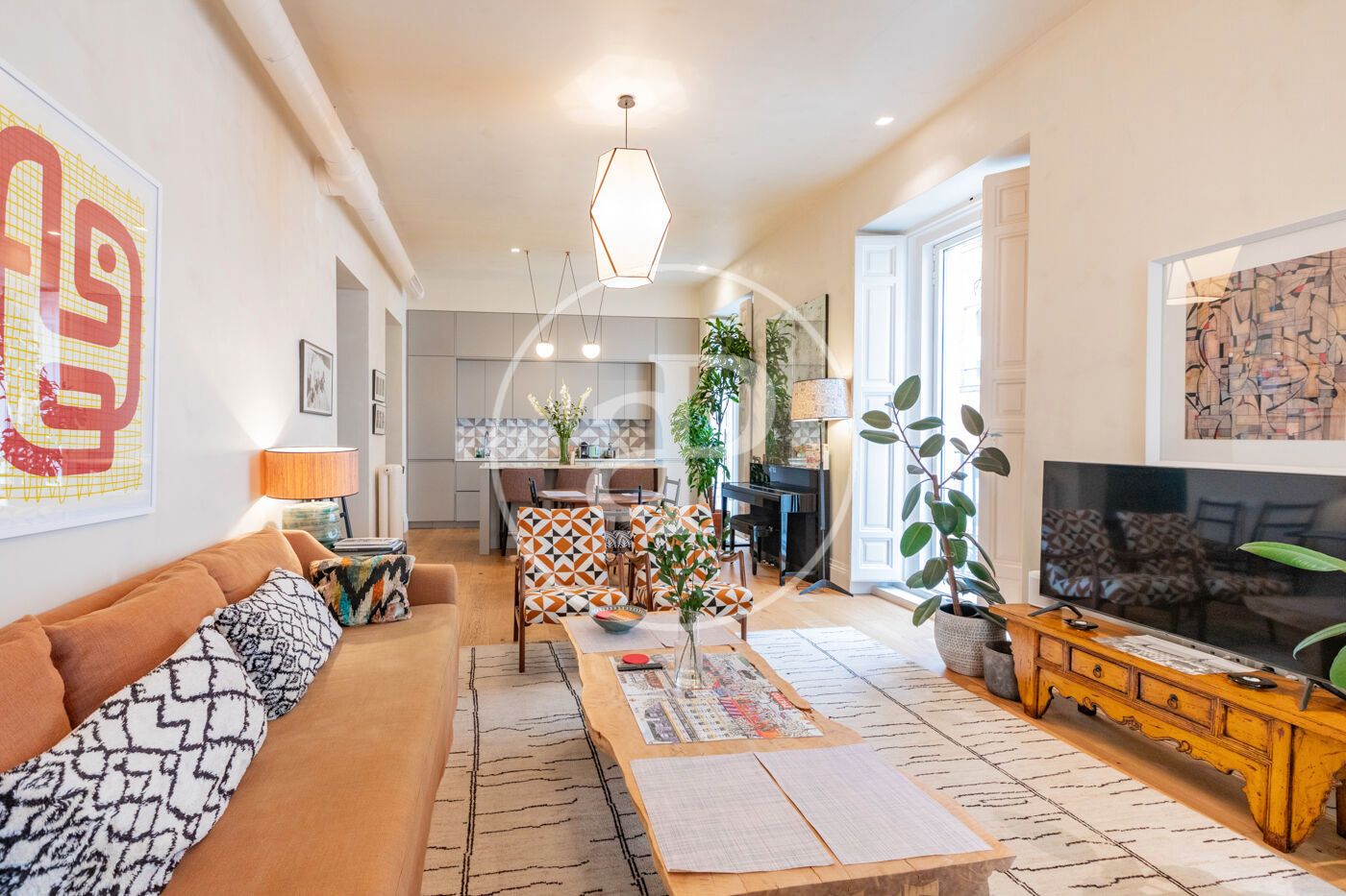 Sala de estar de Piso en venta en  Madrid Capital con Calefacción y Amueblado