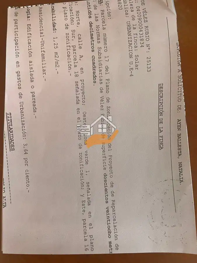 Wohnbaugrundstück zum Verkauf in Vélez-Rubio, imagen 5