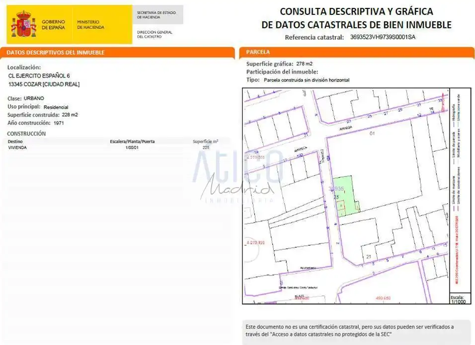 Casa adosada en venda en Cózar amb Aire condicionat i Terrassa