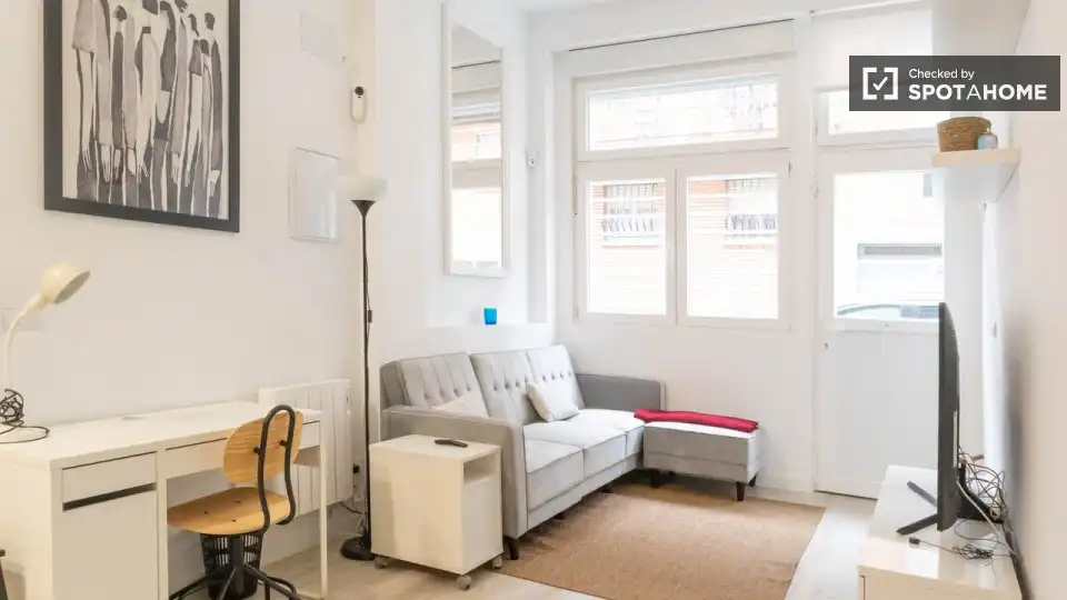 Living room of Flat for rent in Madrid  with Air Conditioner, Heating and Furnished