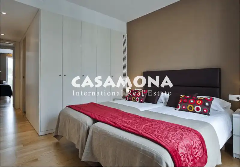 Schlafzimmer von Wohnungen zur Miete in Barcelona mit Klimaanlage, Heizung und Möbliert