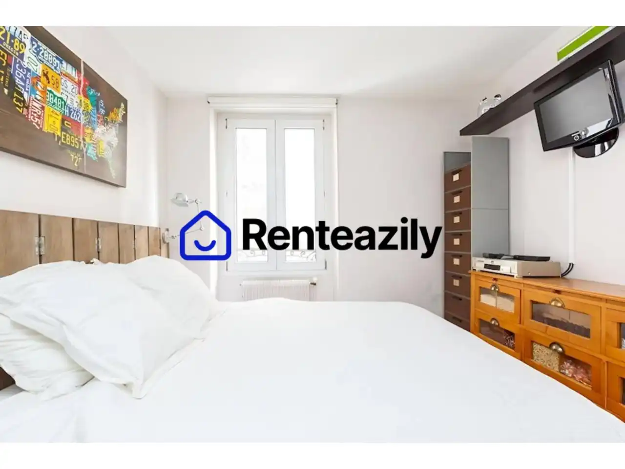 Schlafzimmer von Wohnung zur Miete in Barcelona mit Heizung, Möbliert und Ofen