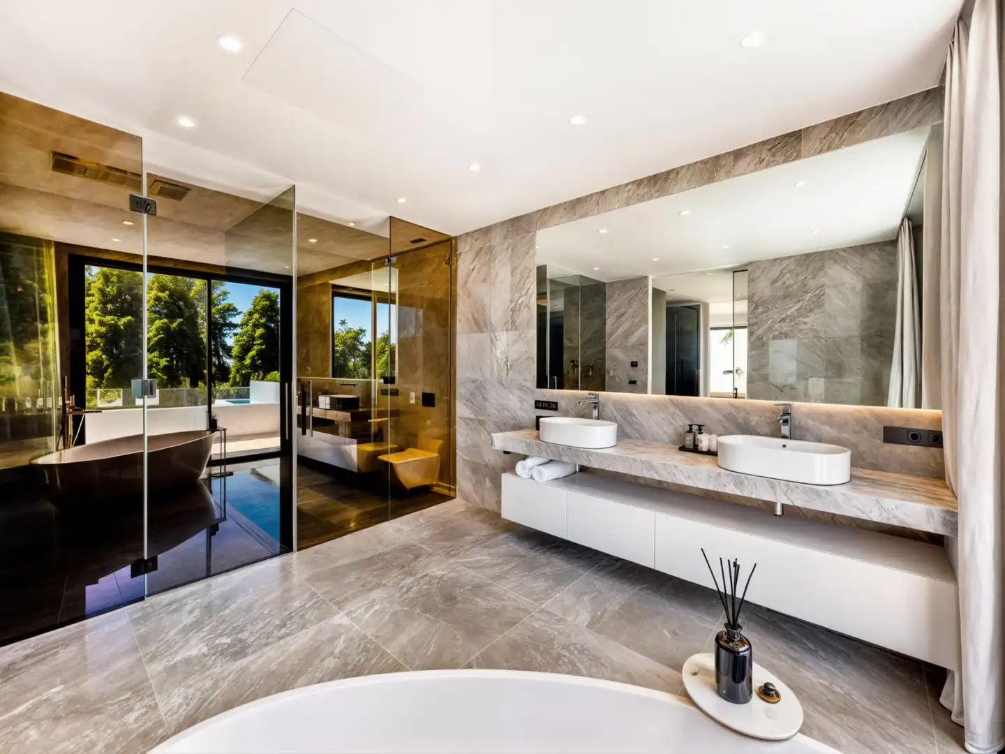 Badezimmer von Haus oder Chalet zum Verkauf in Marbella mit Klimaanlage, Heizung und Privatgarten