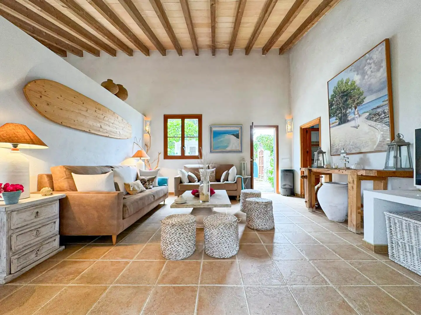 Sala d'estar de Finca rústica en venda en Pollença amb Calefacció, Jardí privat i Traster