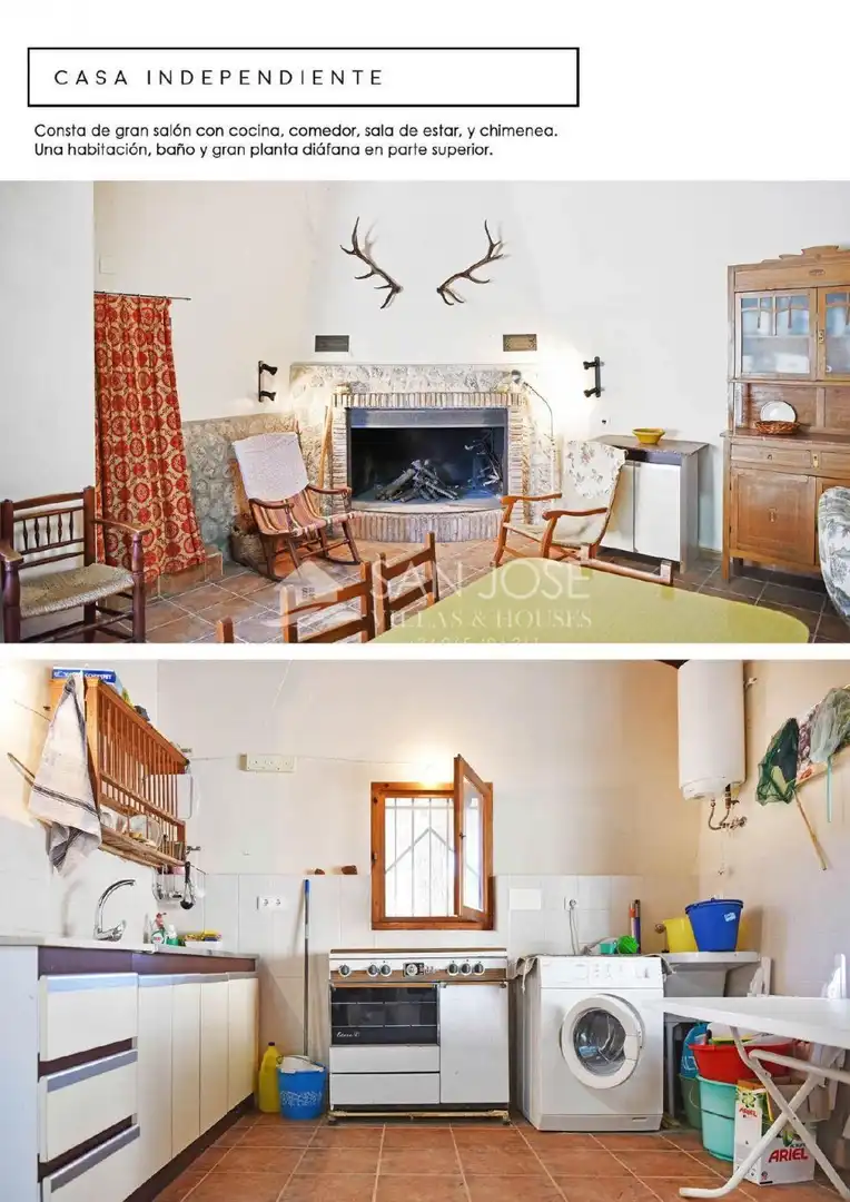 Sala de estar de Finca rústica en venta en El Pinós / Pinoso con Jardín privado, Piscina y Amueblado