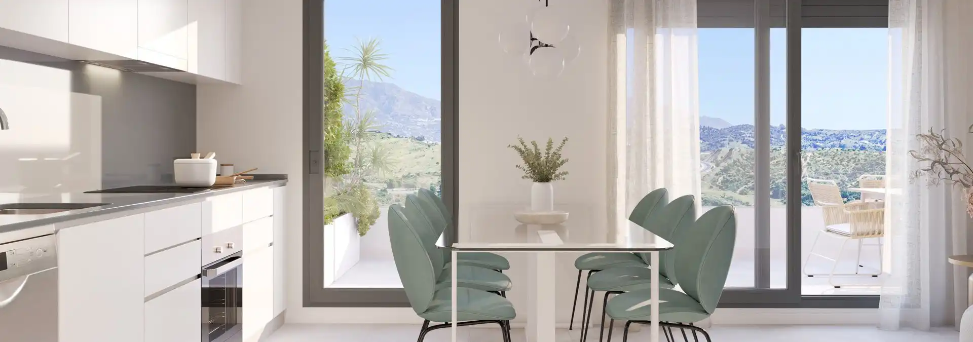 Dining room of Apartments for sale in Marbella  with Air Conditioner, Terrace and Alarm