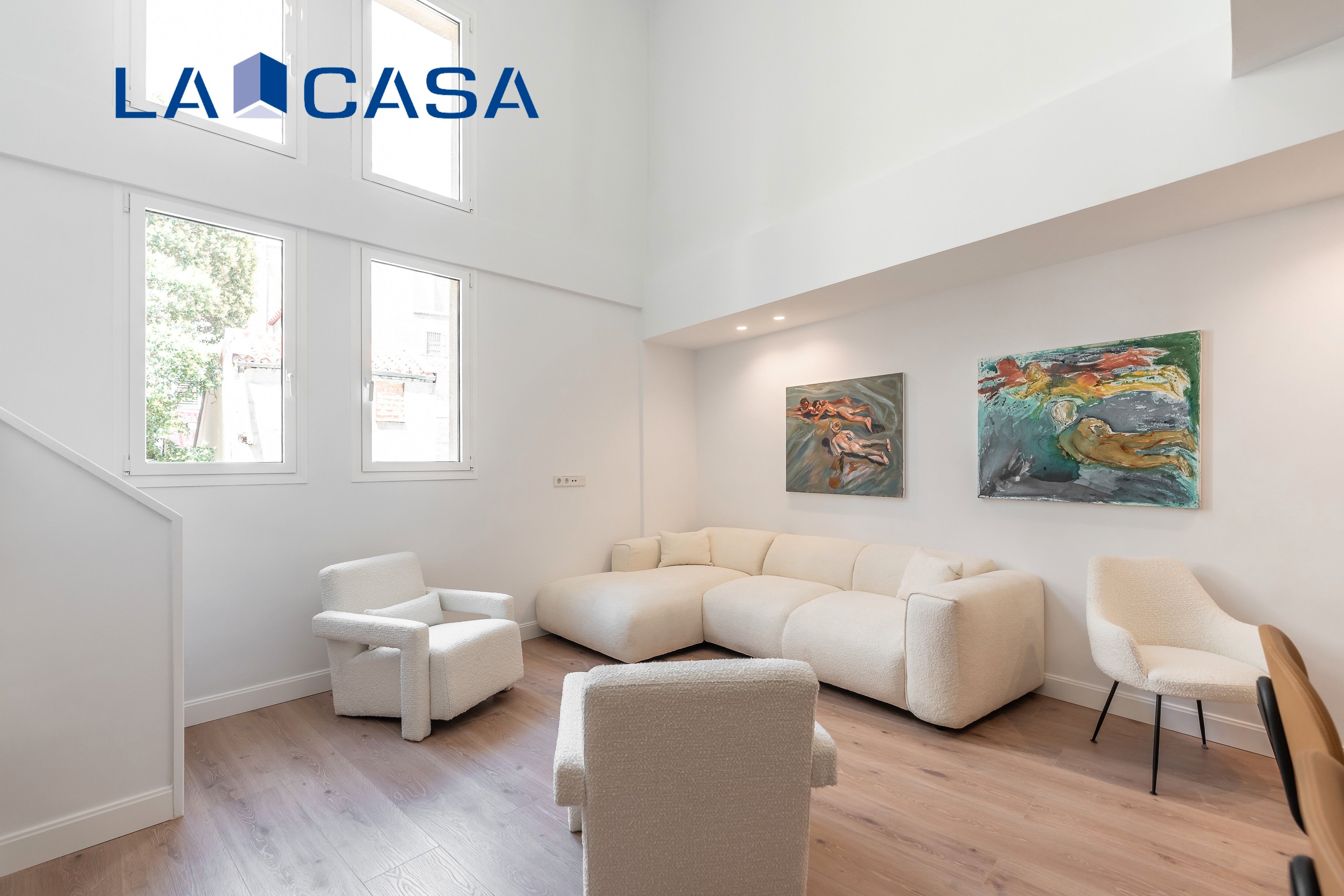 Sala de estar de Dúplex en venta en  Madrid Capital con Aire acondicionado, Calefacción y Amueblado