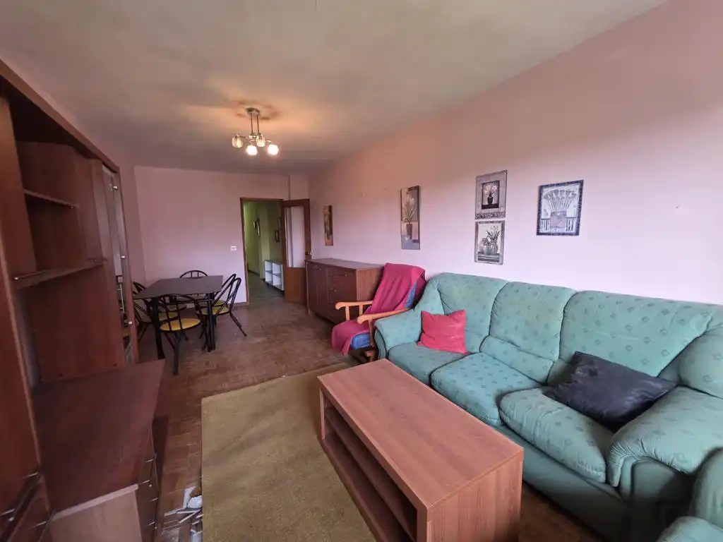 Living room of Flat for sale in Vilanova de Arousa  with Parquet flooring, Furnished and Balcony