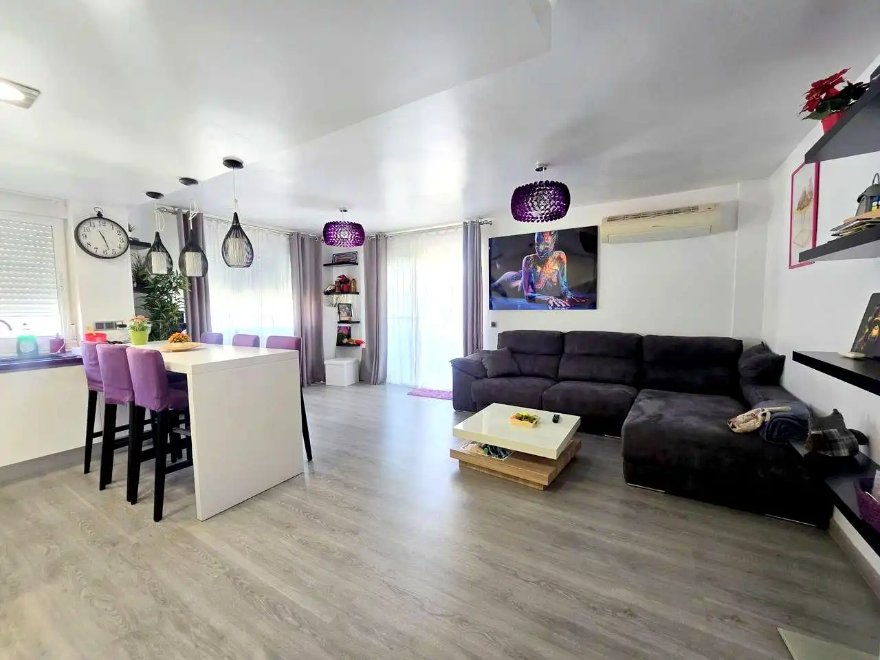 Wohnzimmer von Wohnungen zum Verkauf in Gandia mit Klimaanlage, Terrasse und Möbliert