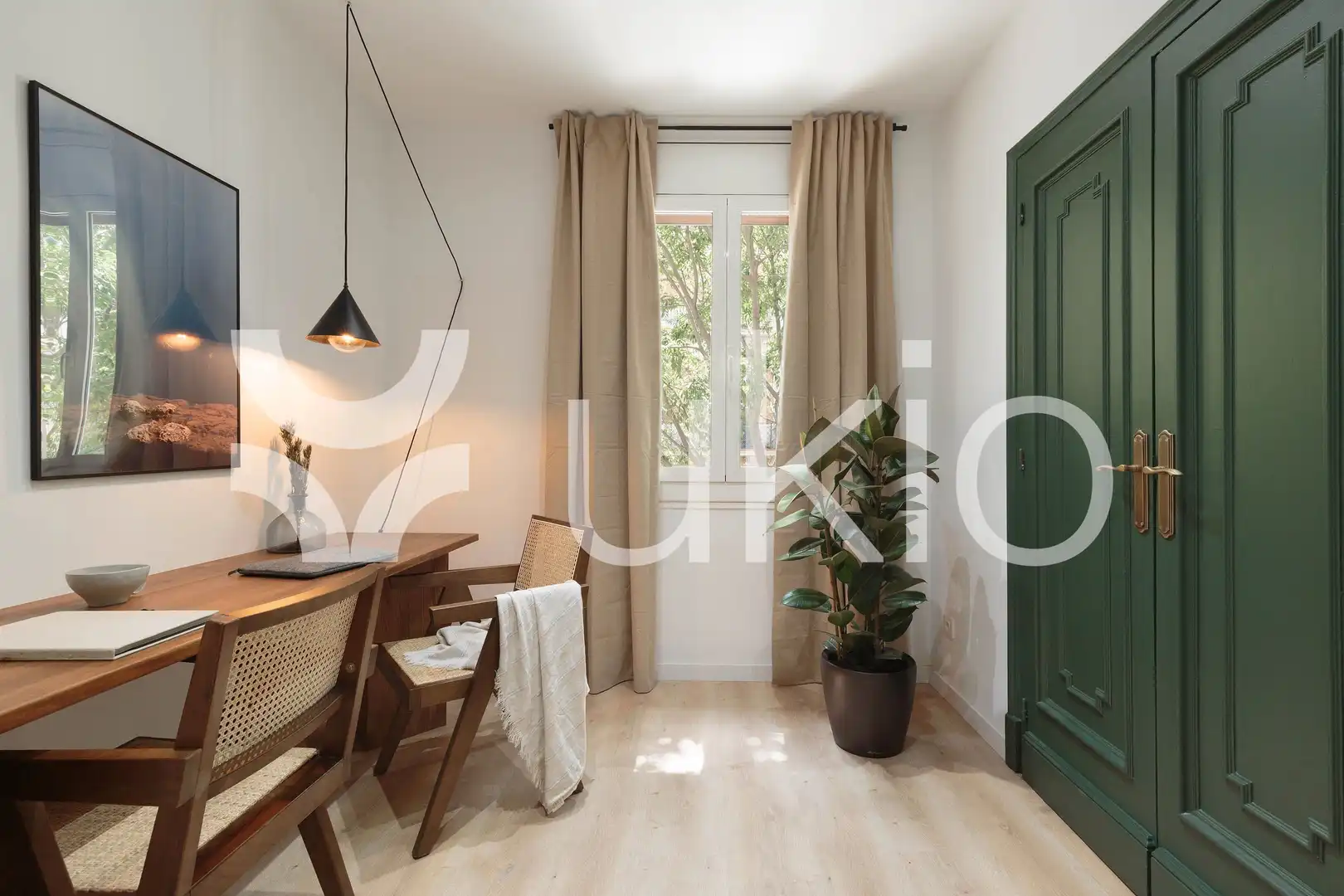Schlafzimmer von Wohnungen zur Miete in Barcelona mit Klimaanlage, Heizung und Terrasse