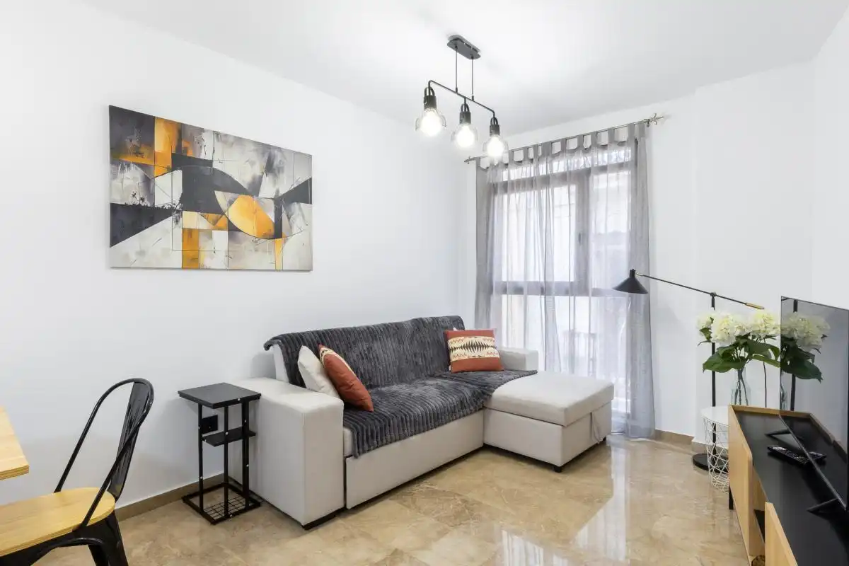 Sala de estar de Ático de alquiler en Valencia con Aire acondicionado, Calefacción y Amueblado