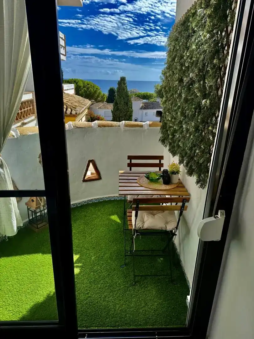 Terrassa de Dúplex de lloguer en Mijas amb Aire condicionat, Jardí privat i Piscina