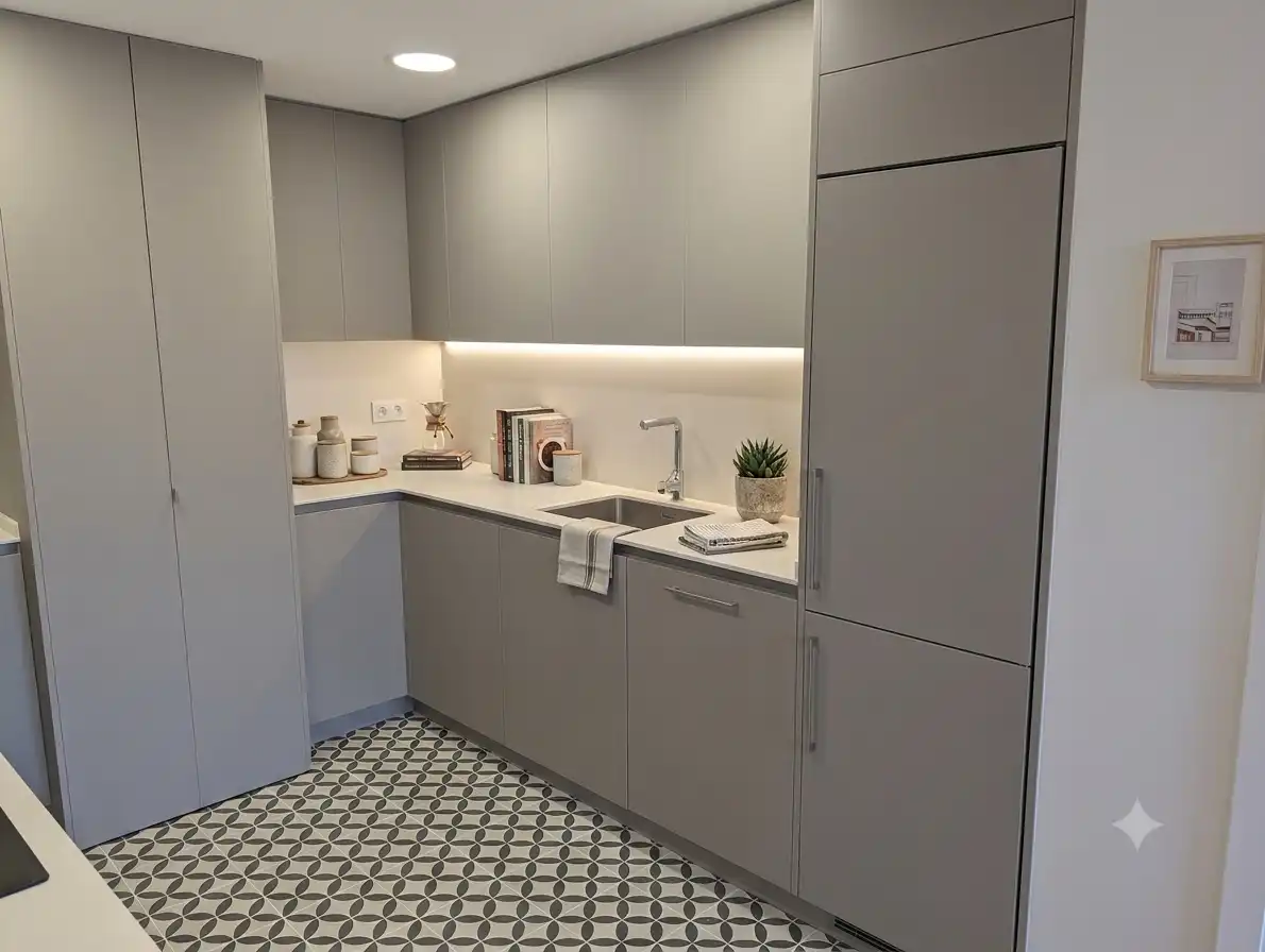 Kitchen of Flat for rent in Sabadell  with Air Conditioner, Heating and Parquet flooring