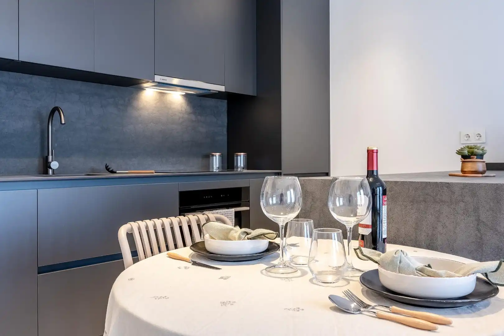 Cocina de Piso de alquiler en Barcelona con Aire acondicionado, Calefacción y Parquet