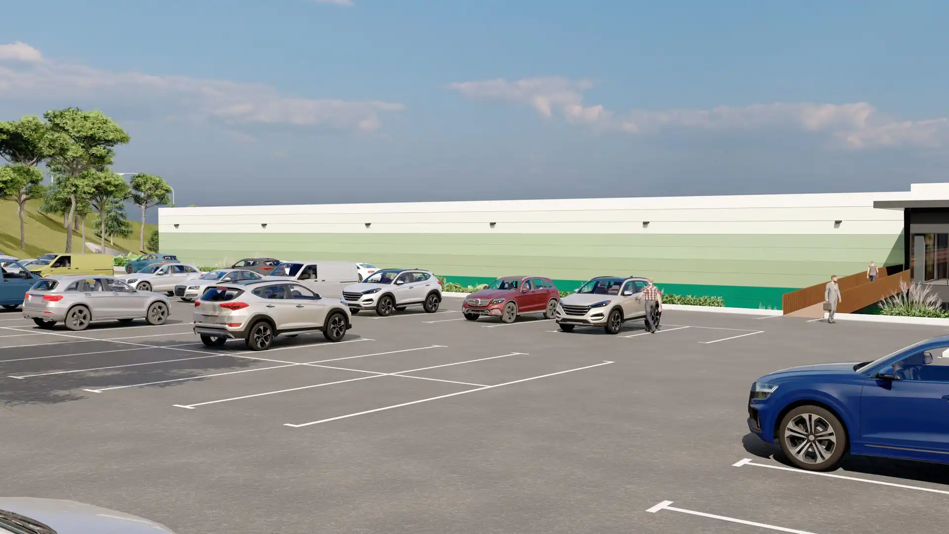 Parkplatz von Fabrikhallen zur Miete in Masquefa