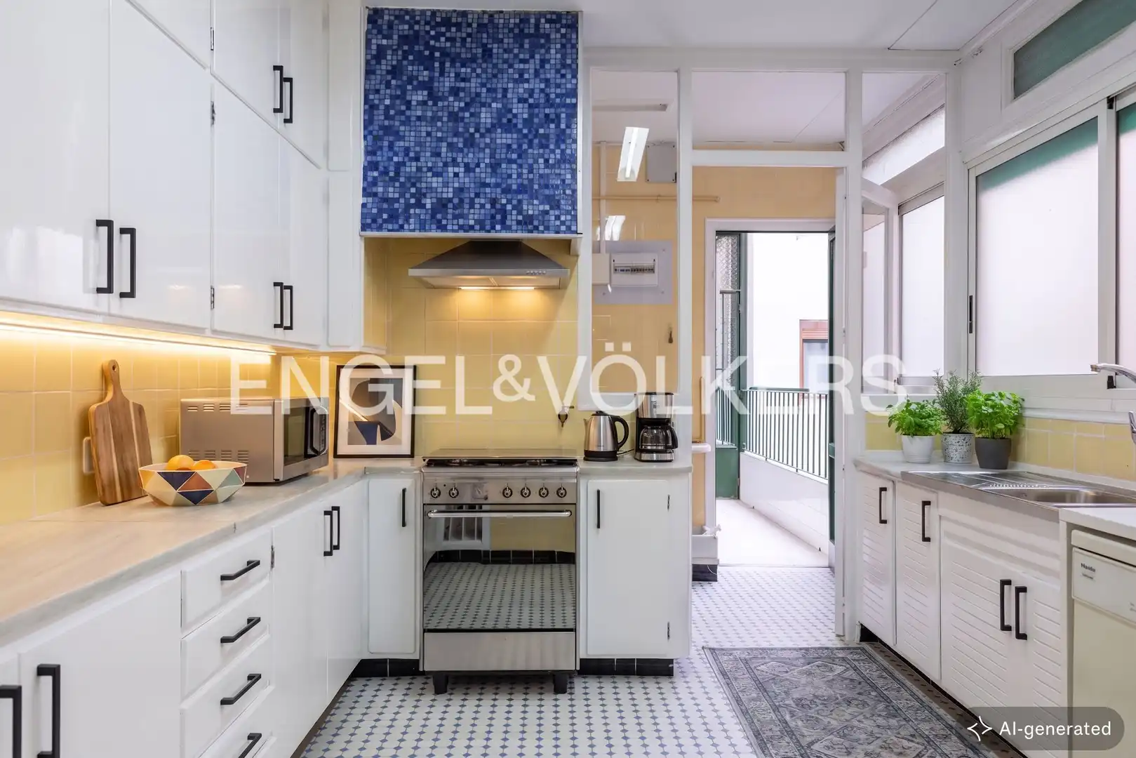 Kitchen of Flat for rent in Valencia  with Air Conditioner, Heating and Terrace