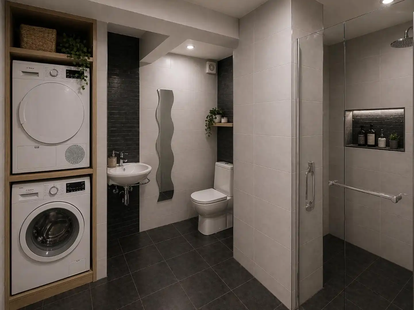 Bany de Apartament de lloguer en Guardamar del Segura amb Aire condicionat, Piscina i Moblat