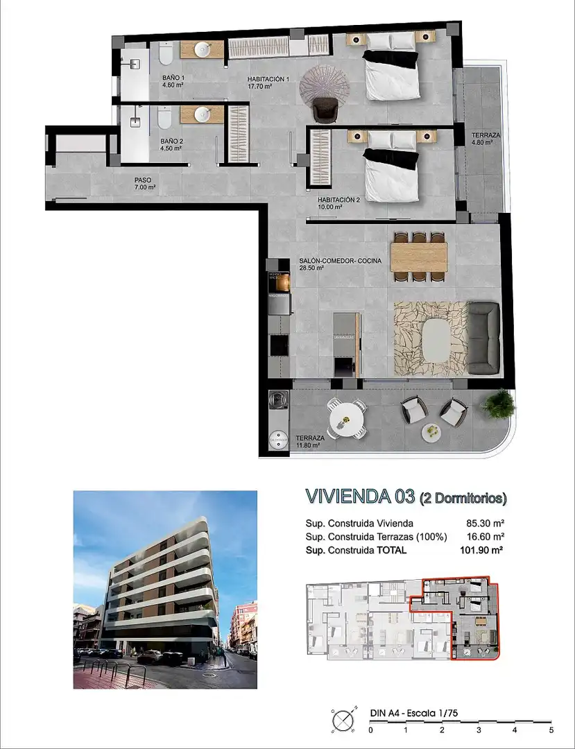 Appartement compact avec terrasse à vendre à Santa Pola ciudad, imagen 16